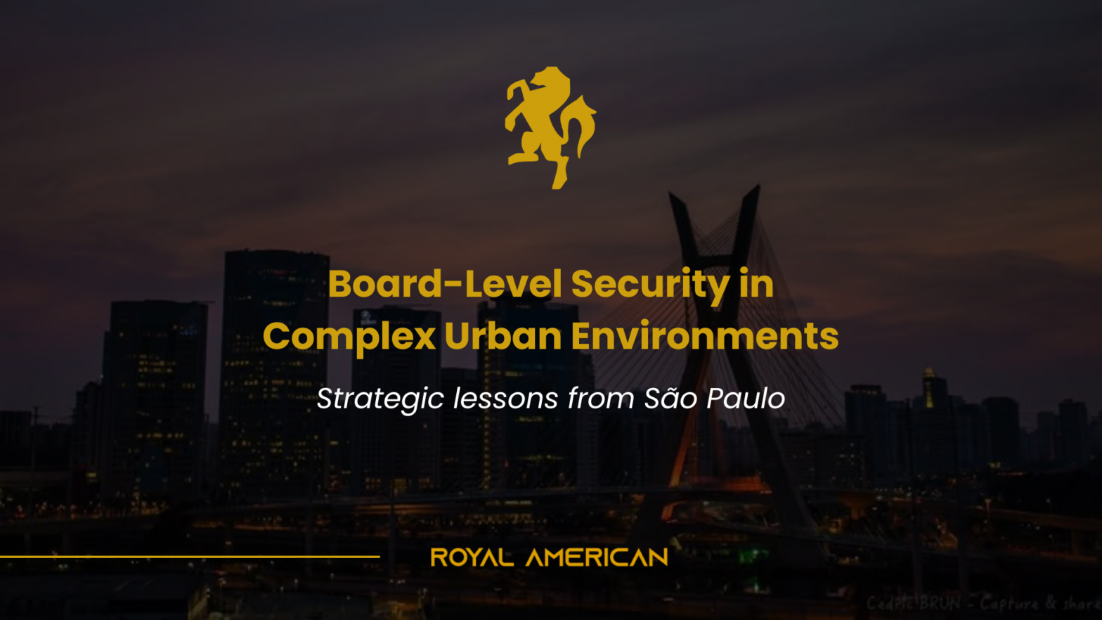 Board-Level Security and Executive Mobility in Complex Urban Environments: Strategic Lessons from São Paulo